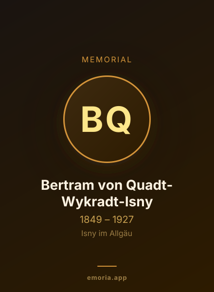 Memorial portrait of Bertram von Quadt-Wykradt-Isny