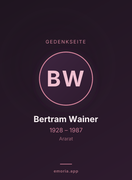 Gedenkportrait von Bertram Wainer