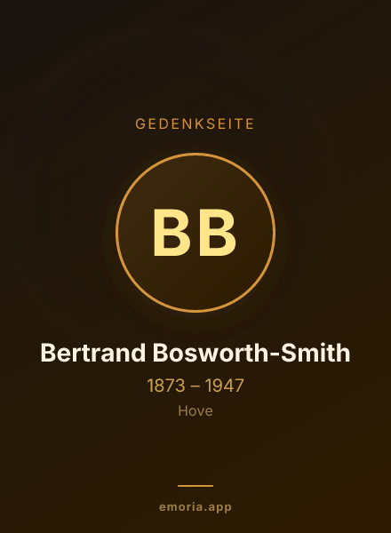 Gedenkportrait von Bertrand Bosworth-Smith