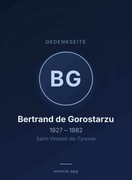 Gedenkportrait von Bertrand de Gorostarzu