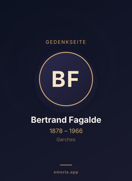 Gedenkportrait von Bertrand Fagalde