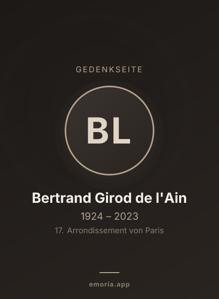 Gedenkportrait von Bertrand Girod de l'Ain