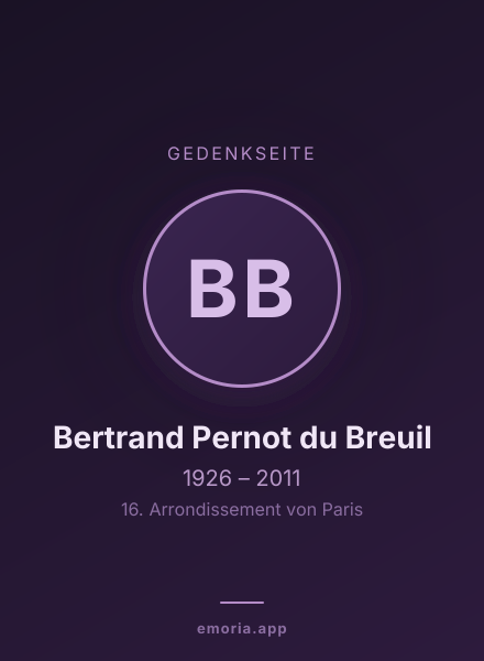 Gedenkportrait von Bertrand Pernot du Breuil