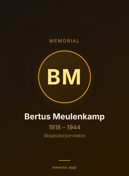 Memorial portrait of Bertus Meulenkamp
