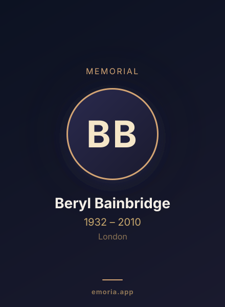 Memorial portrait of Beryl Bainbridge