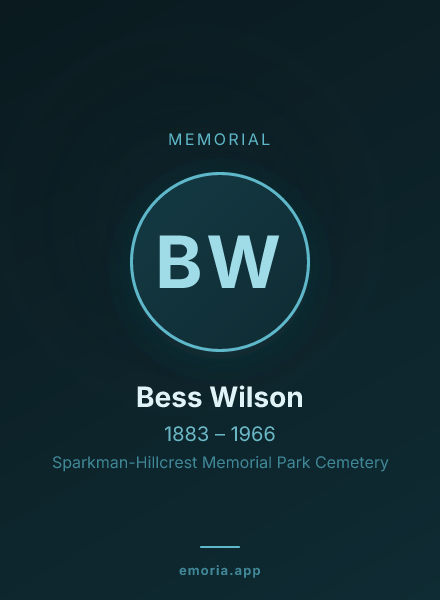 Memorial portrait of Bess Wilson