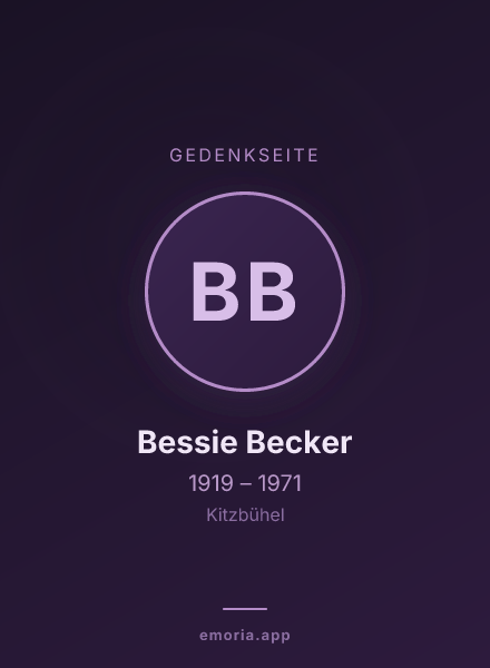 Gedenkportrait von Bessie Becker