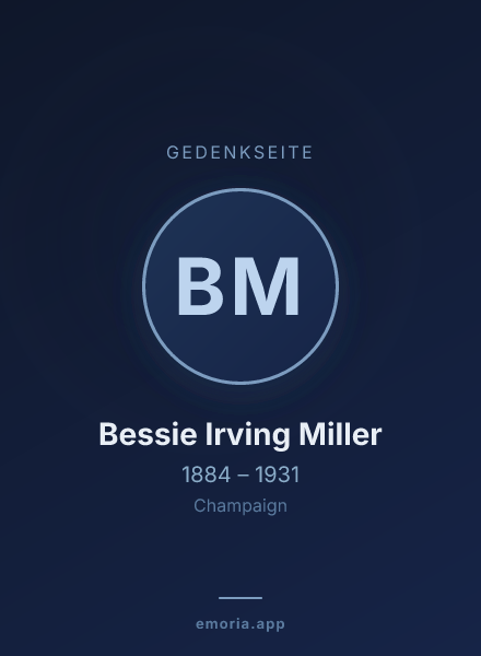 Gedenkportrait von Bessie Irving Miller