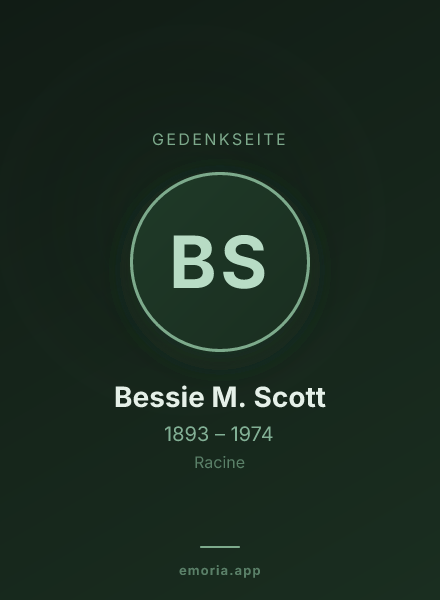 Gedenkportrait von Bessie M. Scott