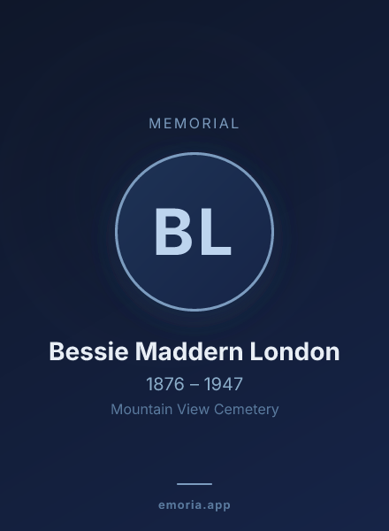 Memorial portrait of Bessie Maddern London