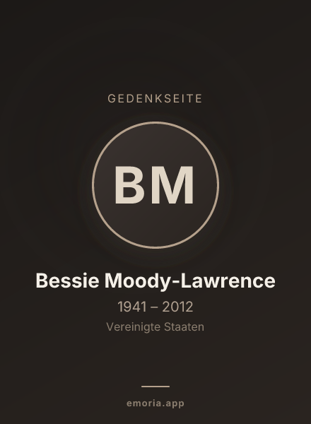 Gedenkportrait von Bessie Moody-Lawrence