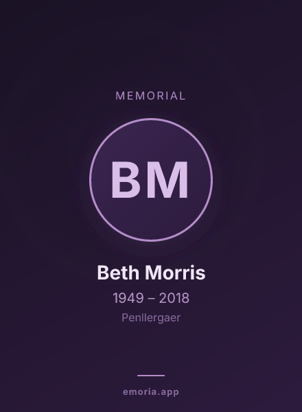 Memorial portrait of Beth Morris