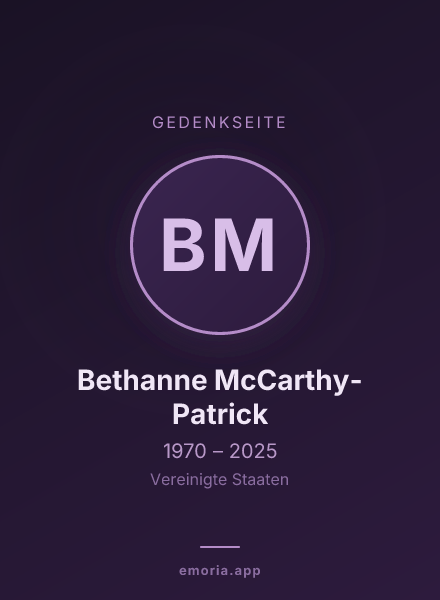 Gedenkportrait von Bethanne McCarthy-Patrick