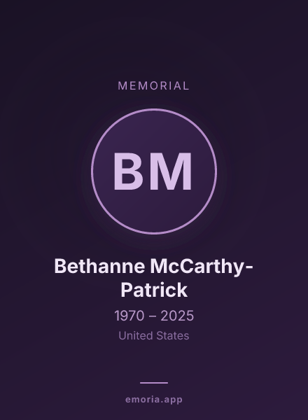 Memorial portrait of Bethanne McCarthy-Patrick