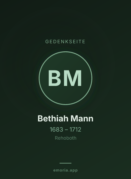 Gedenkportrait von Bethiah Mann