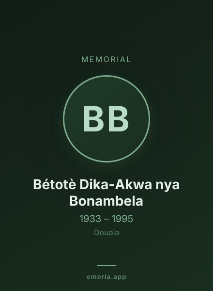 Memorial portrait of Bétotè Dika-Akwa nya Bonambela