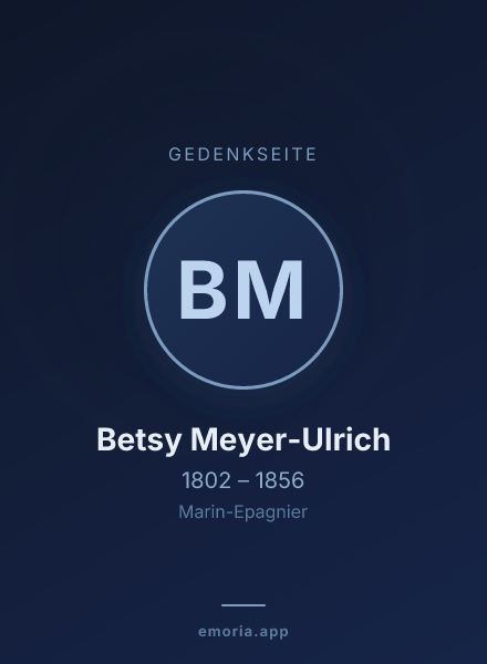 Gedenkportrait von Betsy Meyer-Ulrich