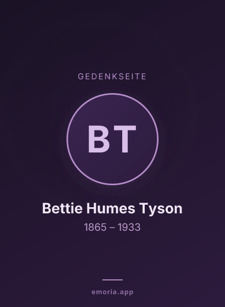 Gedenkportrait von Bettie Humes Tyson