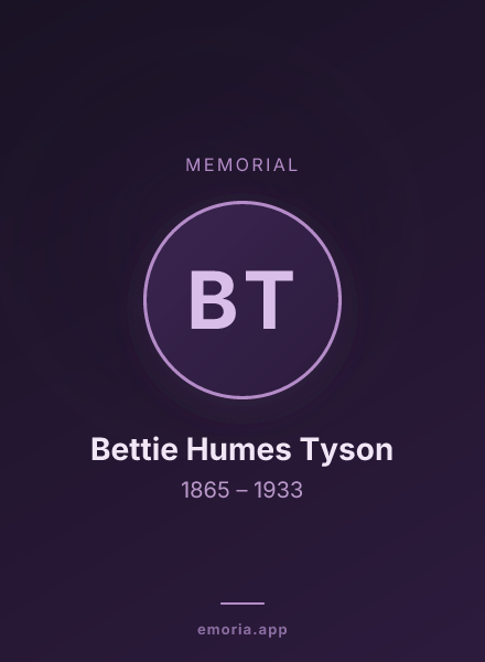 Memorial portrait of Bettie Humes Tyson