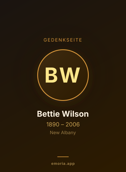 Gedenkportrait von Bettie Wilson