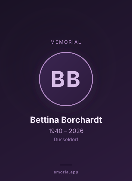 Memorial portrait of Bettina Borchardt