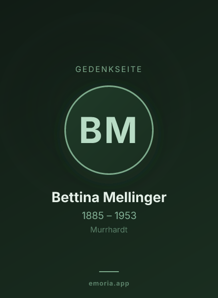Gedenkportrait von Bettina Mellinger