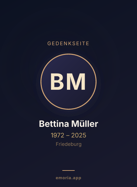 Gedenkportrait von Bettina Müller