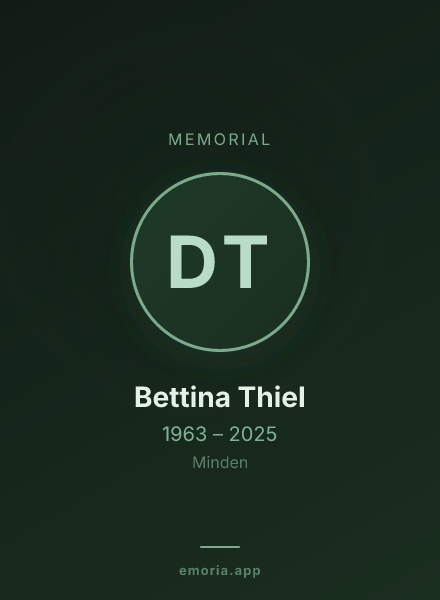 Memorial portrait of Dr. med. Bettina Thiel
