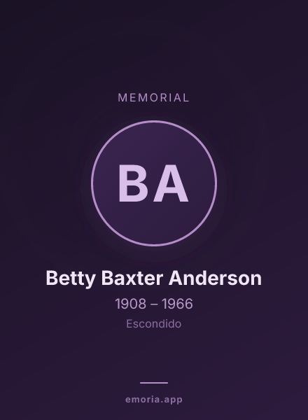 Memorial portrait of Betty Baxter Anderson