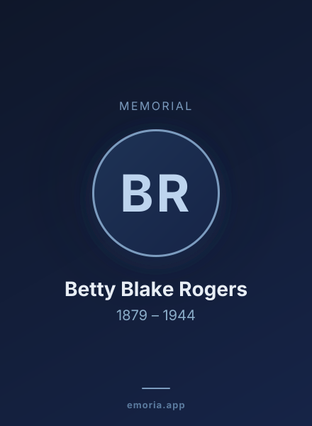 Memorial portrait of Betty Blake Rogers
