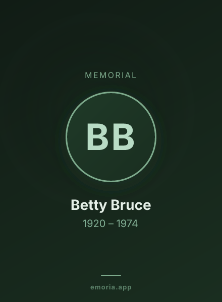 Memorial portrait of Betty Bruce