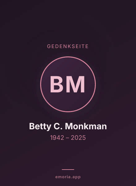 Gedenkportrait von Betty C. Monkman