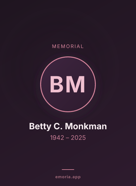 Memorial portrait of Betty C. Monkman