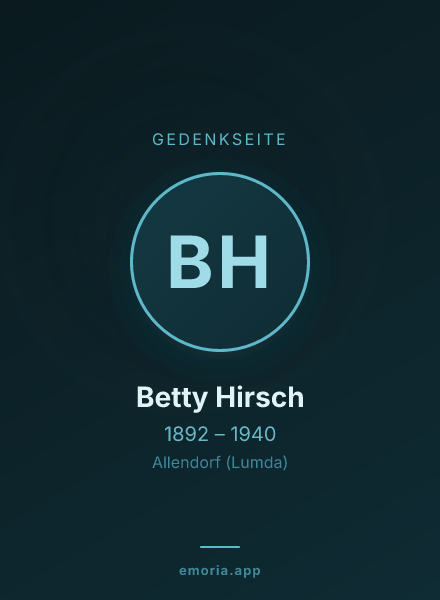 Gedenkportrait von Betty Hirsch