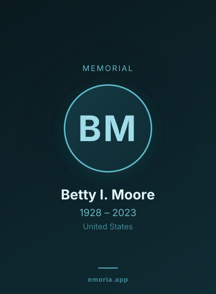 Memorial portrait of Betty I. Moore