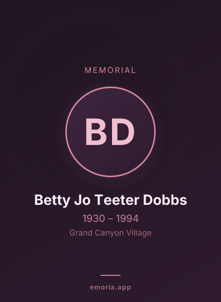 Memorial portrait of Betty Jo Teeter Dobbs