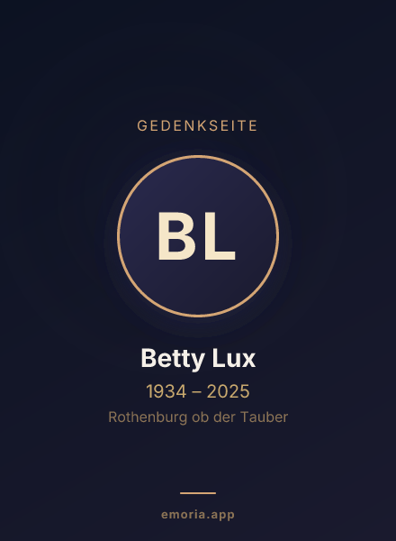 Gedenkportrait von Betty Lux