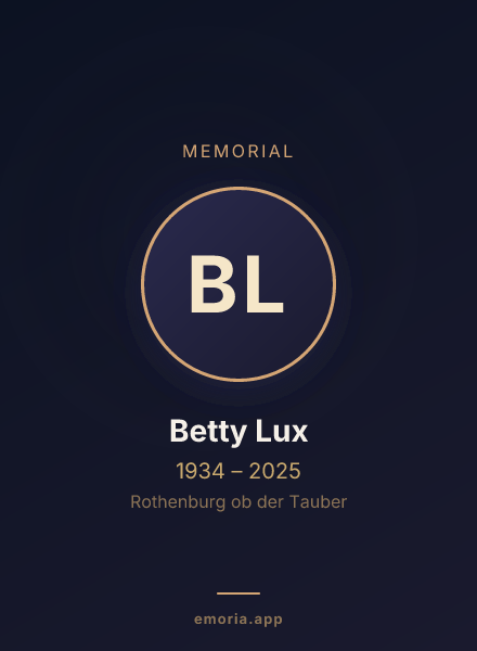 Memorial portrait of Betty Lux
