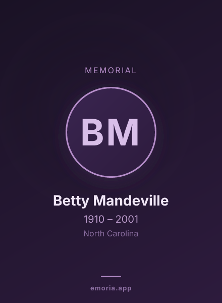 Memorial portrait of Betty Mandeville