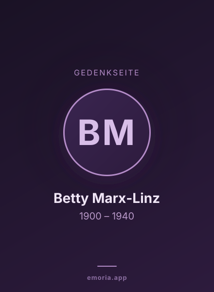 Gedenkportrait von Betty Marx-Linz