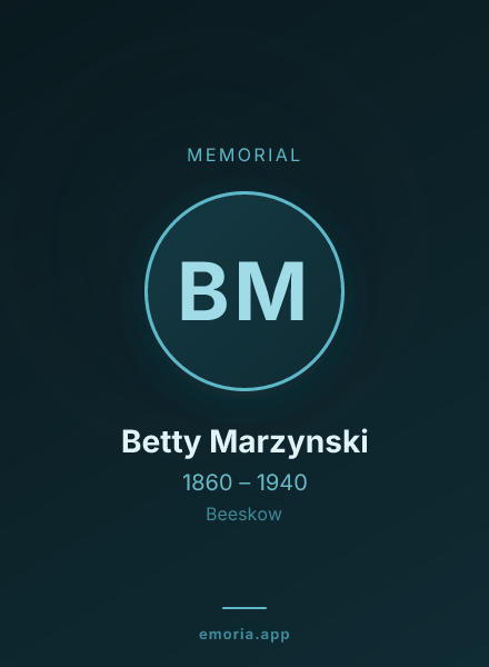 Memorial portrait of Betty Marzynski