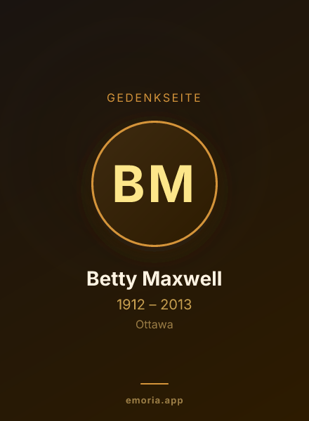 Gedenkportrait von Betty Maxwell