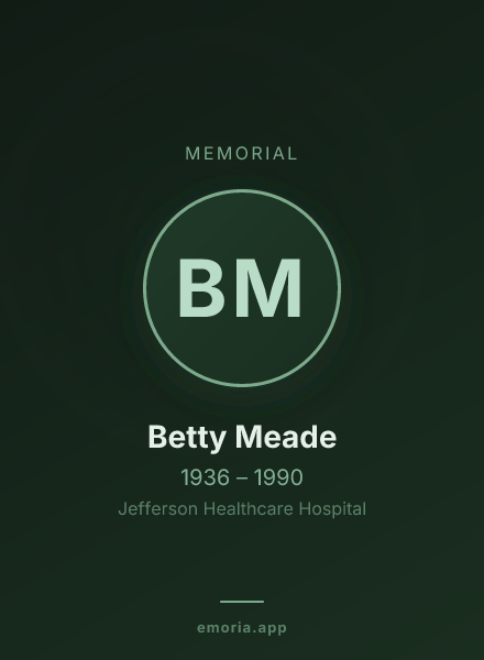 Memorial portrait of Betty Meade