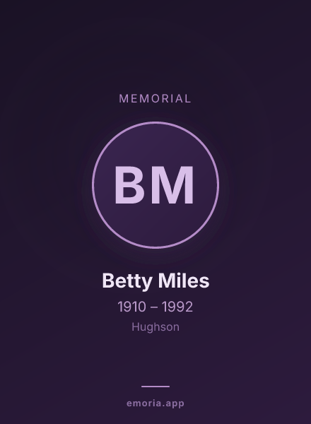 Memorial portrait of Betty Miles