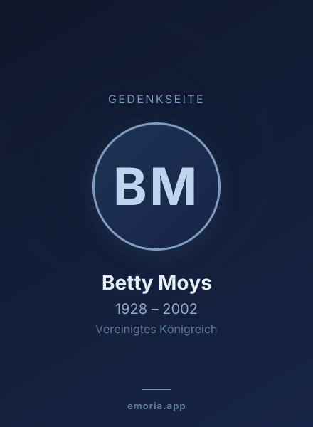 Gedenkportrait von Betty Moys