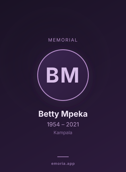 Memorial portrait of Betty Mpeka
