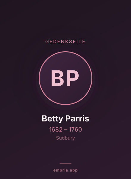 Gedenkportrait von Betty Parris