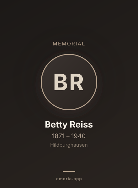 Memorial portrait of Betty Reiss