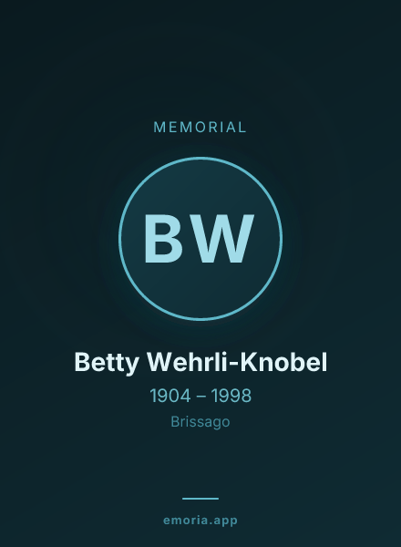 Memorial portrait of Betty Wehrli-Knobel