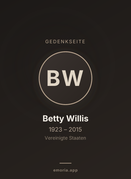 Gedenkportrait von Betty Willis